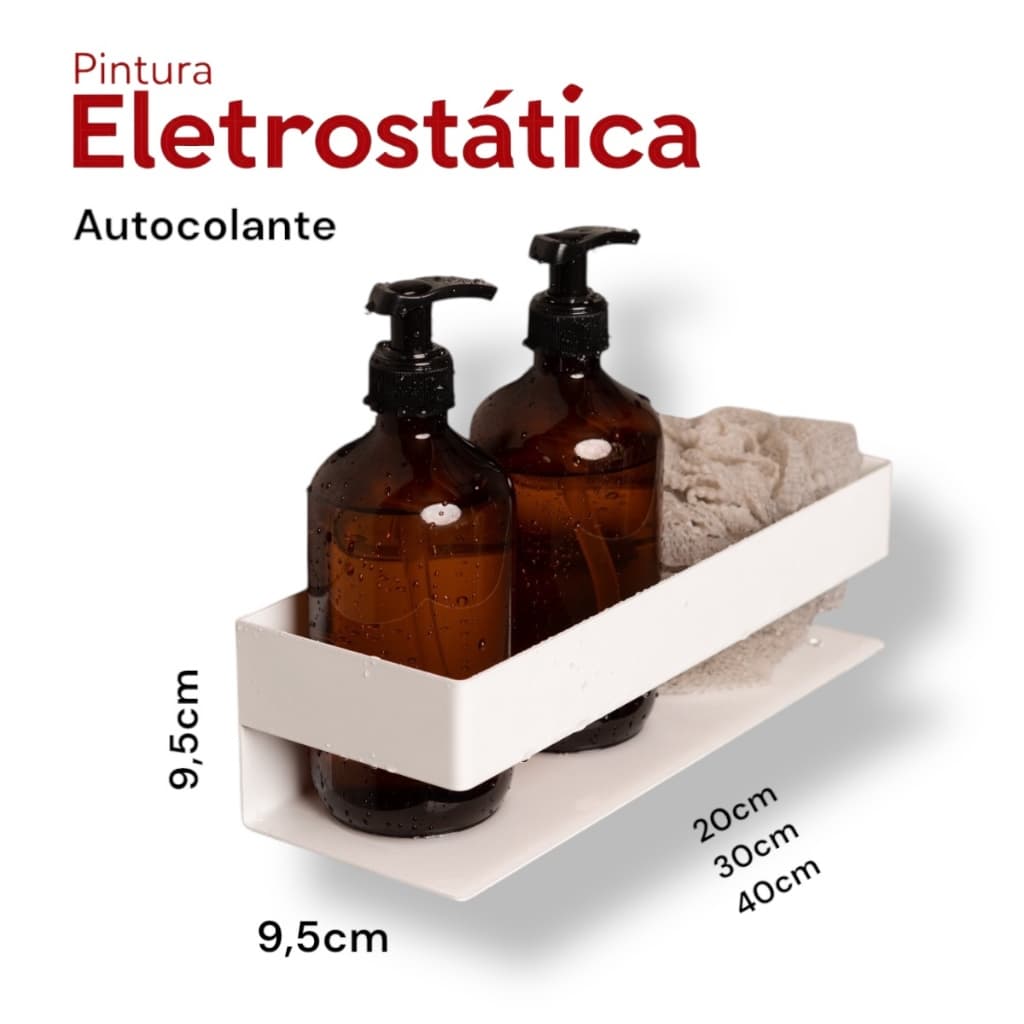Prateleira Para Banheiro Autocolante Porta Shampoo Sabonete Adesivo Parede ou Porta Temperos para Cozinha