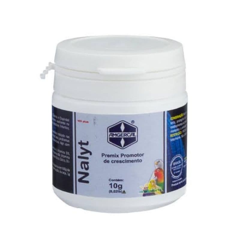 Nalyt 100 Plus 10g Amgercal – Suplemento para Aves | Trata Rouquidão e Melhora o Canto