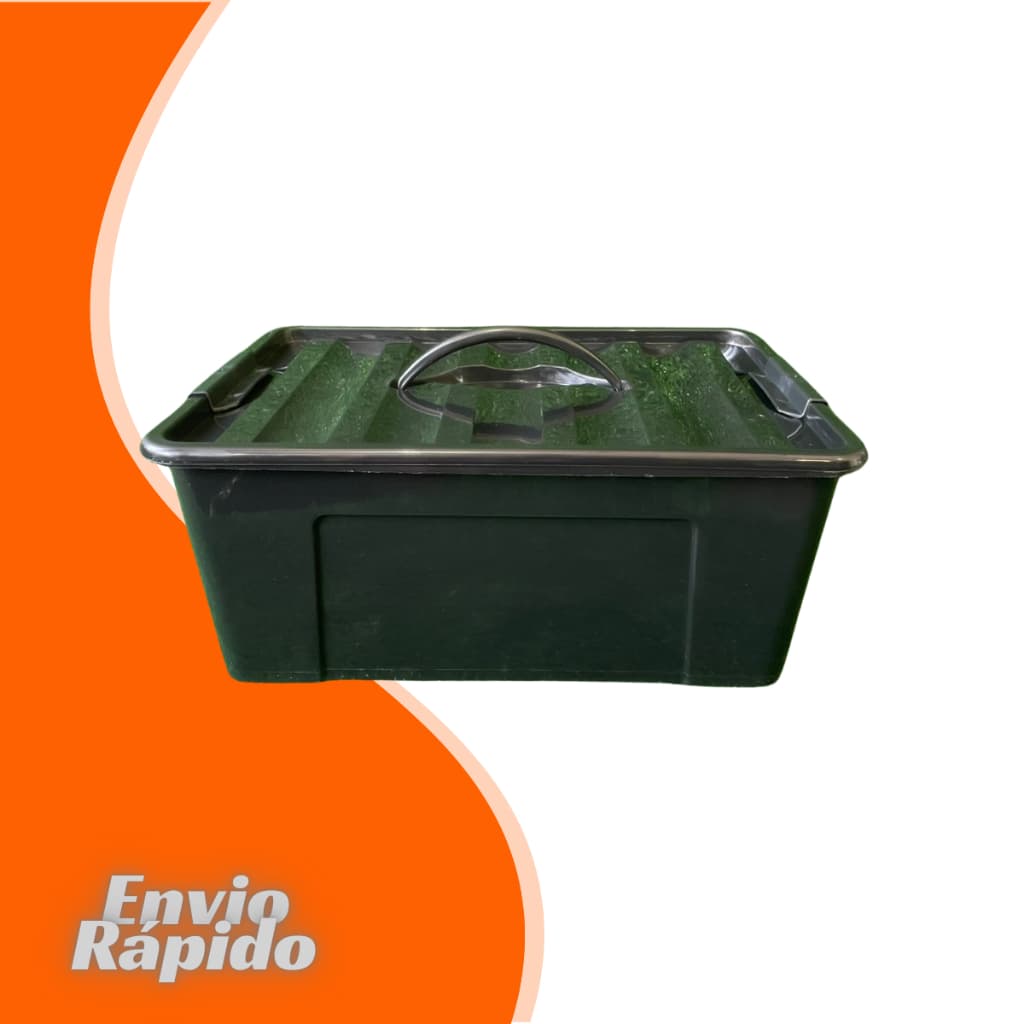 Caixa Container Tampa Com Trava 20 Litros Cesto Organizador Plástico Casa Maleta Grande Ferramenta