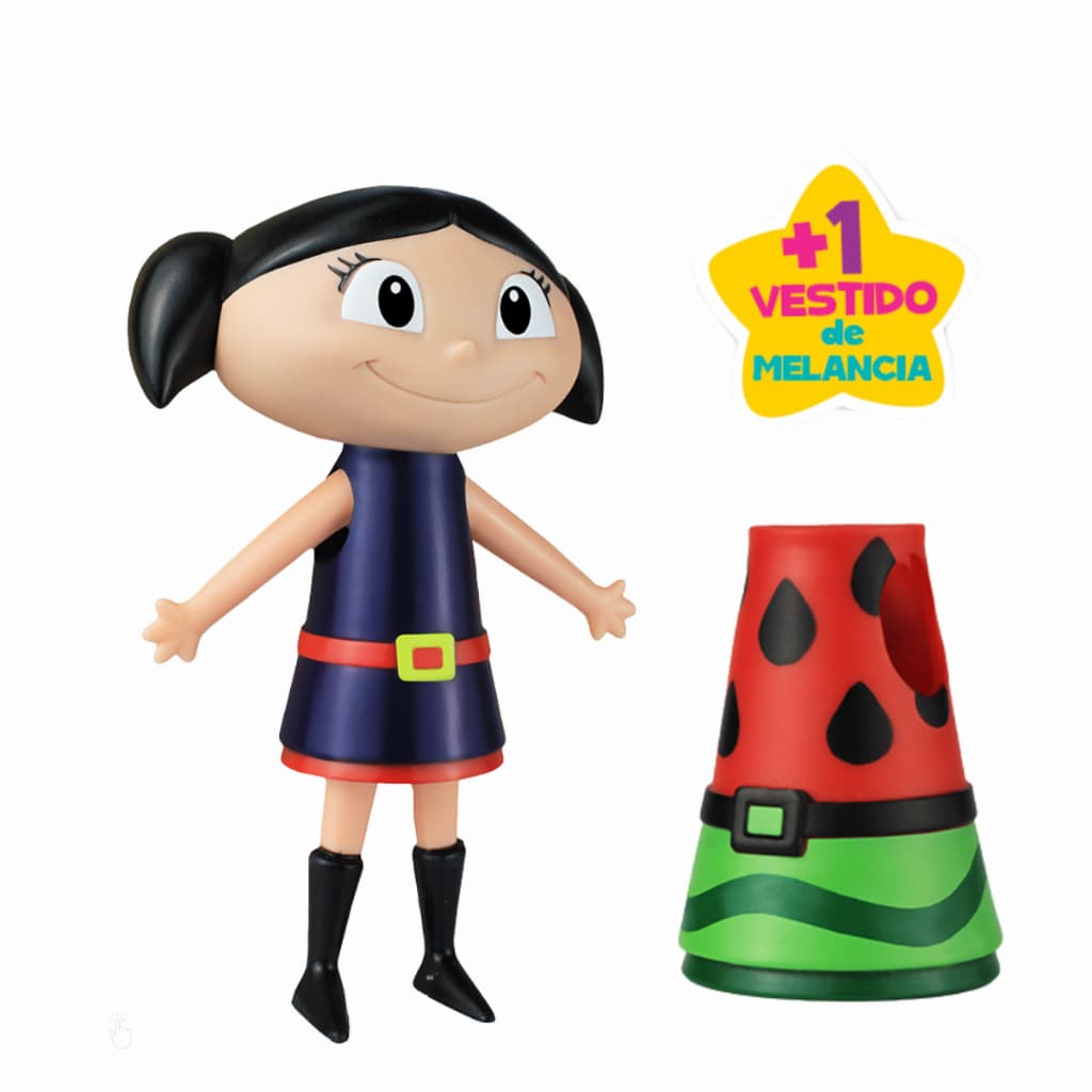 Boneca Luna Melancia O Show da Luna Articulada Vinil 20cm Cardoso Toys