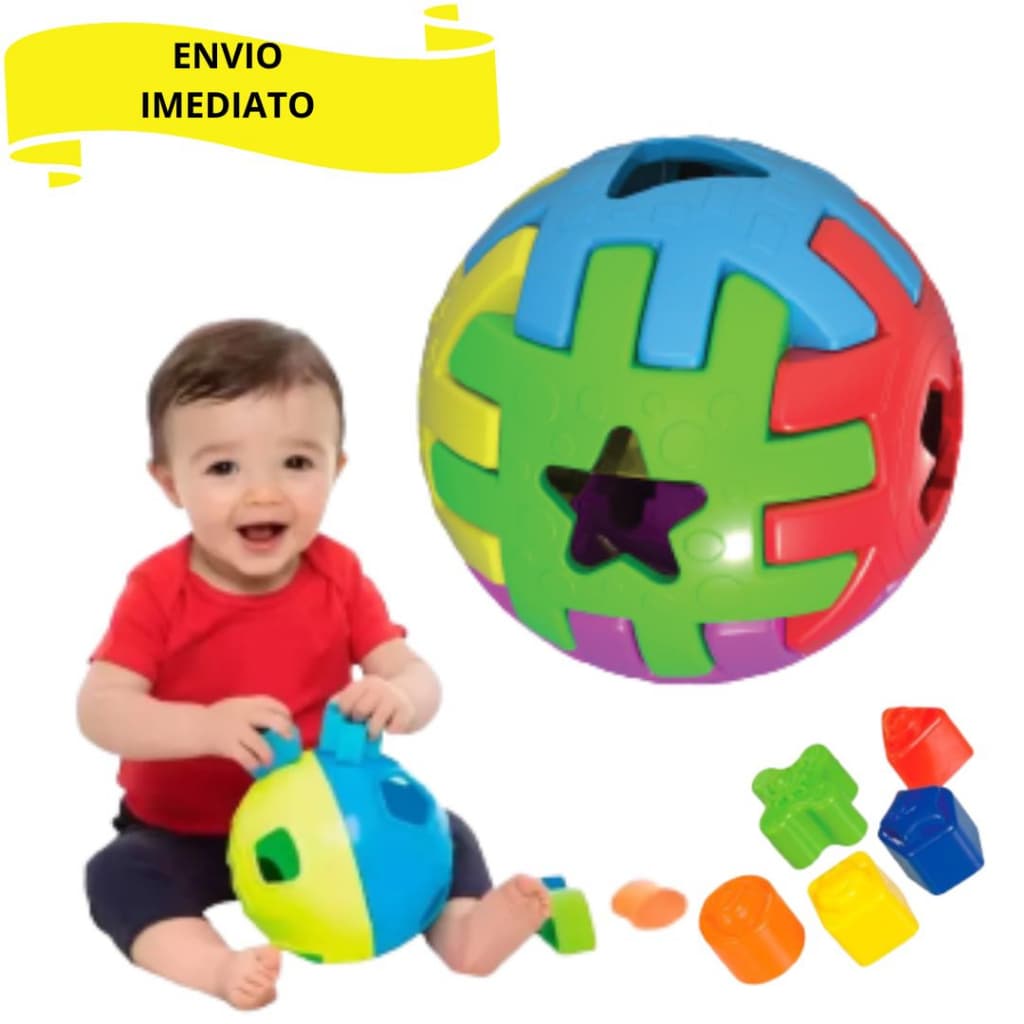 Brinquedo Educativo Interativo Bola Encaixar Didatico Infantil Baby Educativo Blocos de Montar / Pecas Encaixar