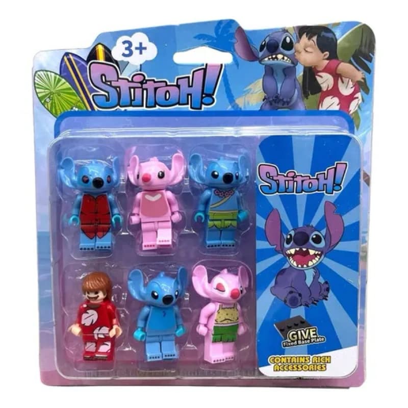 Mini Figuras Colecionáveis Stitch - Lego Lilo e Stitch Brinquedo Blocos de Montar