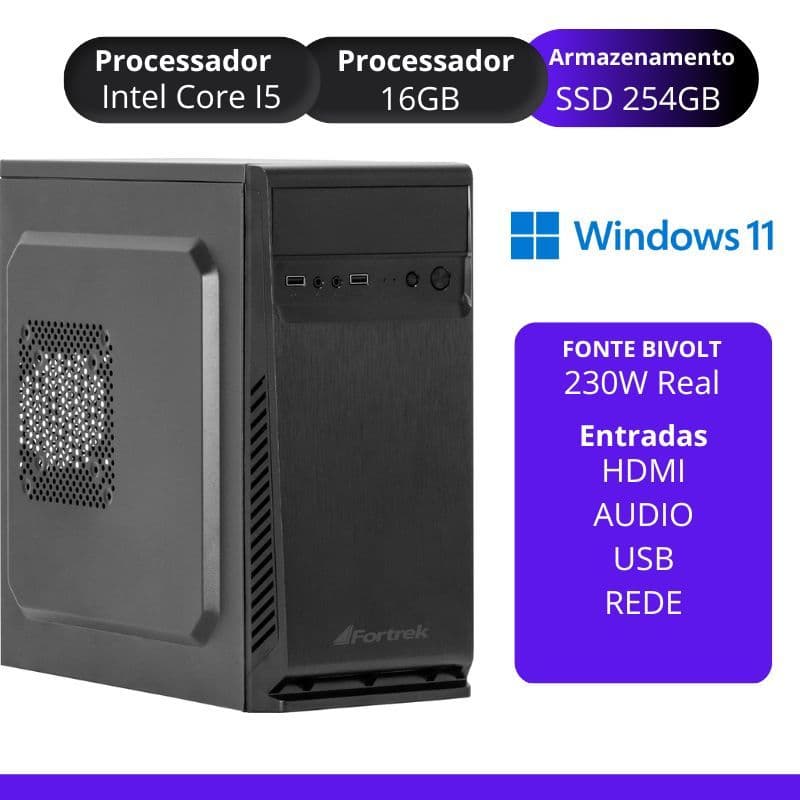 Computador Intel Core I5 16GB, SSD 240GB - Windows
