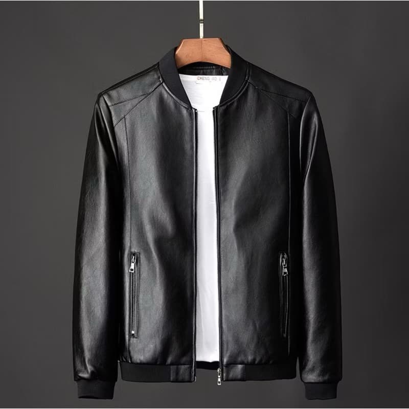 Jaqueta de couro masculina jaqueta de couro à prova de vento masculina outono inverno jaqueta de couro de algodão jaquet