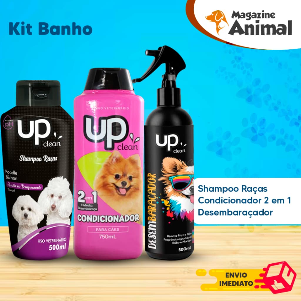 Kit banho Shampoo Para Cachorro Shampoo para cães Poodle - Bichon + Desembaraçador + Condicionador