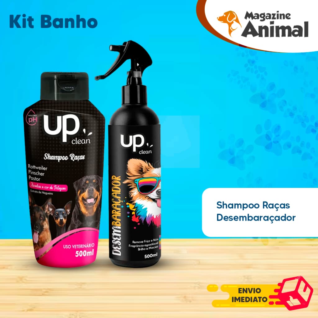 Kit banho Shampoo Para Cachorro pet Shampoo para cães Rotteweiler - Pinsch 500ml + Desembaraçador
