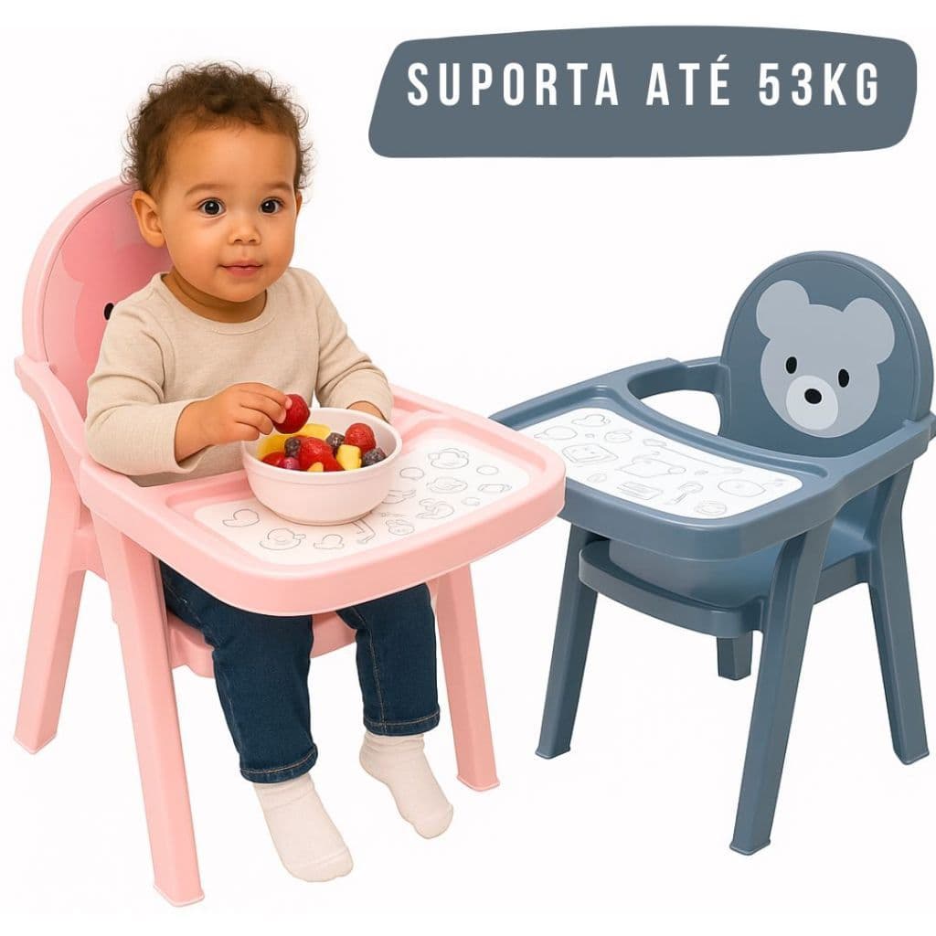 Cadeira Cadeirinha De Alimentação Refeição De Bebê Com Bandeja Removível- Até 53Kg