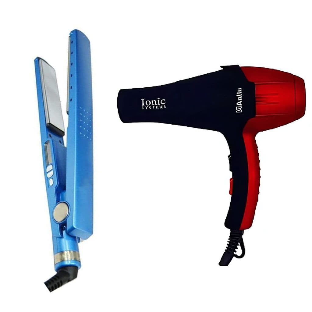 Chapinha Azul 450°F Profissional Titânio + Secador Profissional
