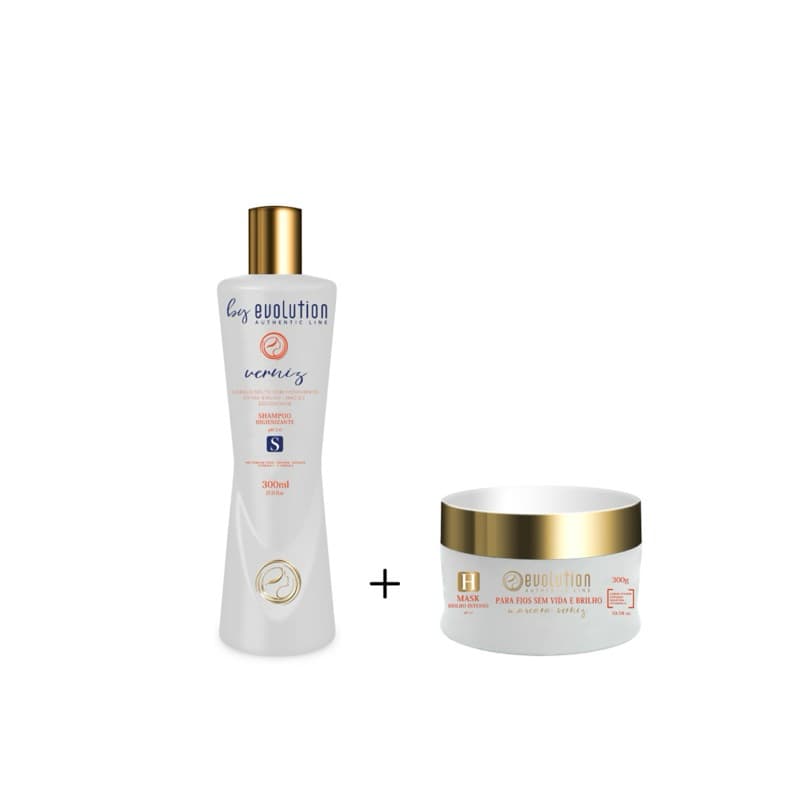 Kit Verniz Hidratante Shampoo 300ml + Máscara 300g | Brilho Intenso, Hidratação e Maciez