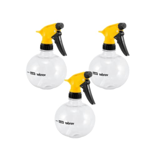 Kit 3 Borrifadores Bolinha 450ml – Spray Multiuso P/ Limpeza, Jardinagem, Carros, Estética e Uso Diário Vonder