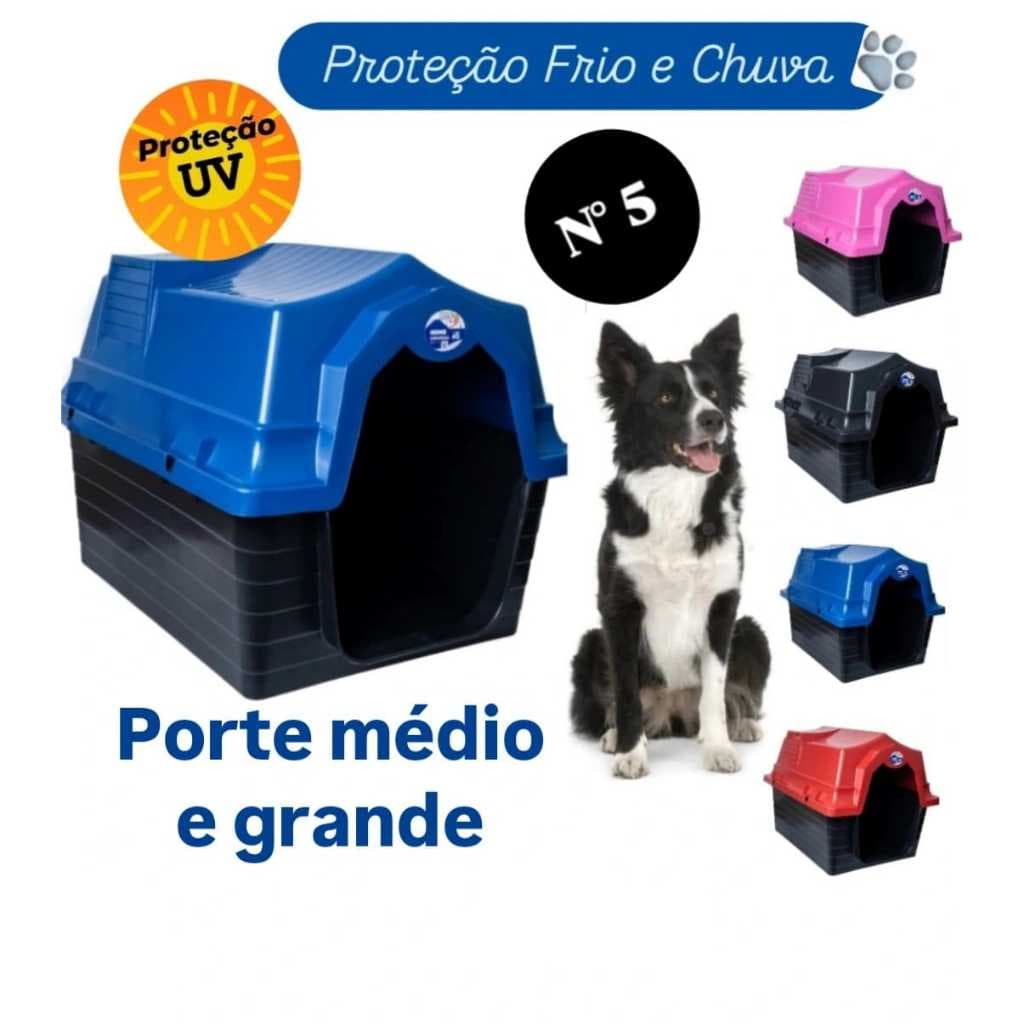 Casinha PET P/ Cachorro Grande N5 Casa Pet de Plástico Com Proteção Raios UV