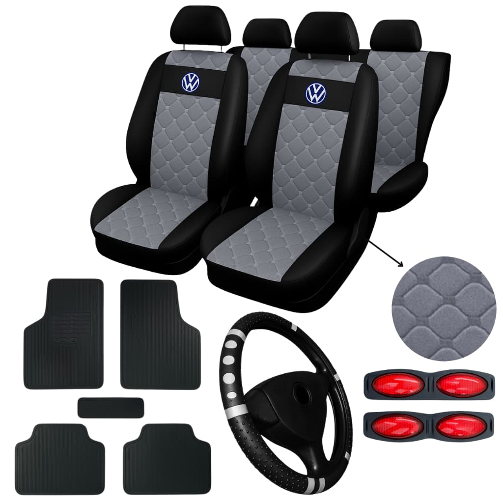 kit Capa Para Banco Automotivo Couro Volkswagen tapete de carro automotivo borracha Fox 2005 a 2018