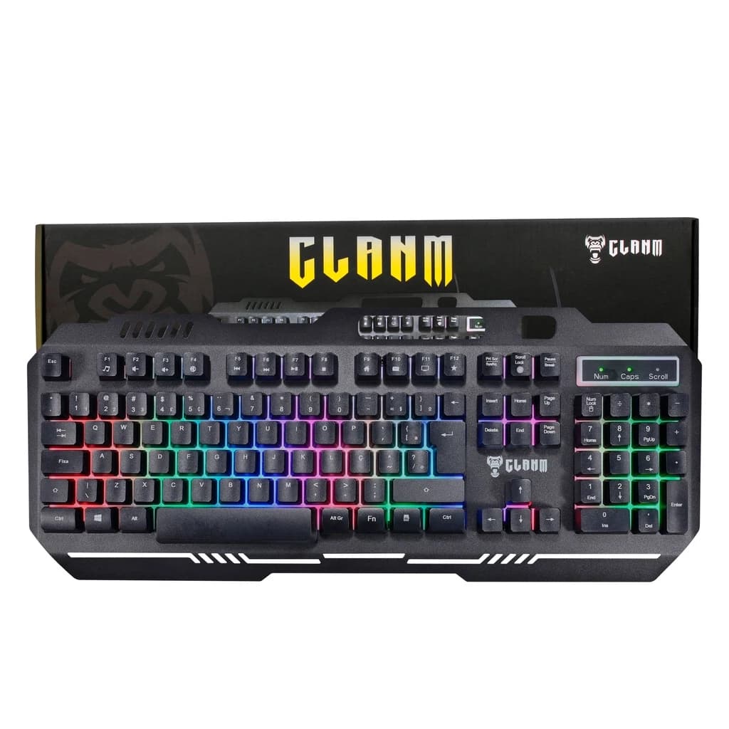 Teclado Gamer  Semi mecanico Mount Led Rainbow CL-TM8153 Clanm