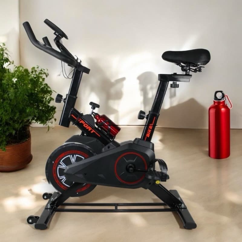 Bicicleta Ergométrica Visor de 120kg Qualidade Academia Fitness Spinning Nakasaki+ Garrafinha