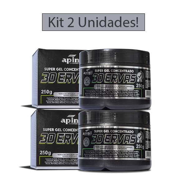 KIT 2 Unidades SUPER GEL CONCENTRADO 30 ERVAS 250g APINIL
