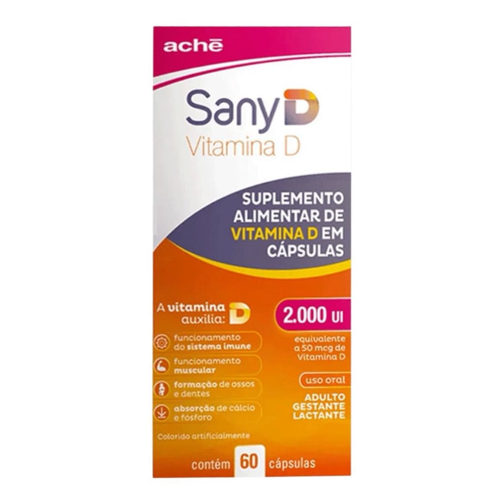 Suplemento Sany D 2000ui 60 Cápsulas Vitamina D