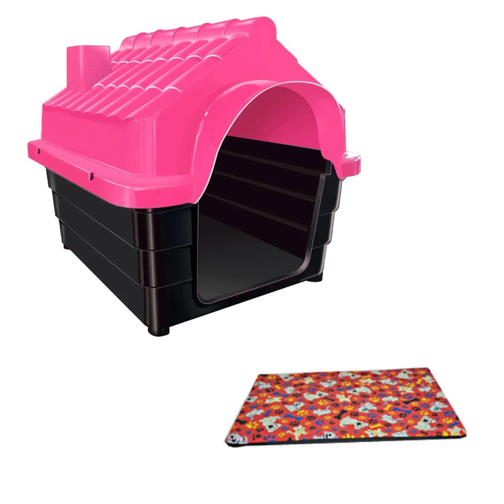 Casa Casinha Plástica Resistente Com Colchonete Para Cachorro Cães Rino Pet N°5 Porte Médio Mec Pet.