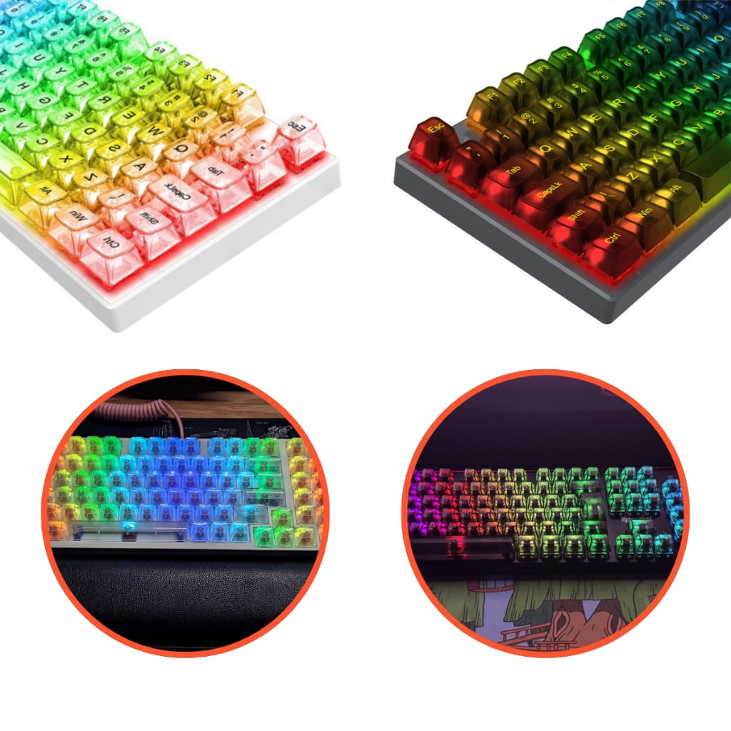 Kit de Teclas Keypads para teclados mecânicos 117 Crystal Clear Redragon Abnt2 A137 com nf