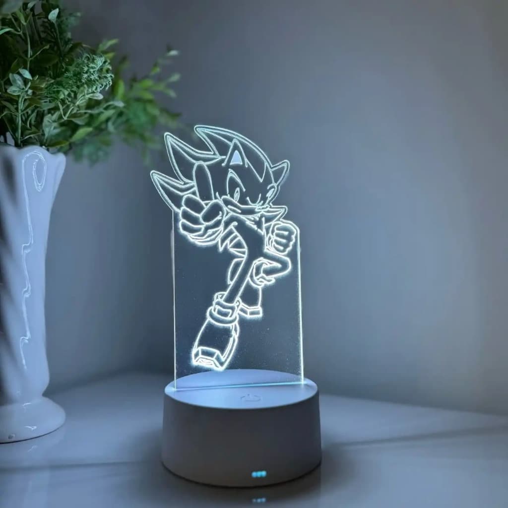 Luminária LED 3D Em Acrílico Abajur Presente Criativo - Luminária LED - SONIC - 04