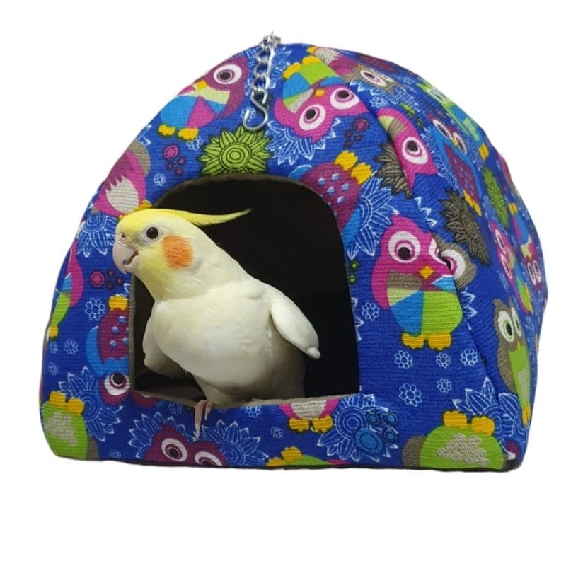 toca, cabana, rede para calopsita e outras aves 25 cm