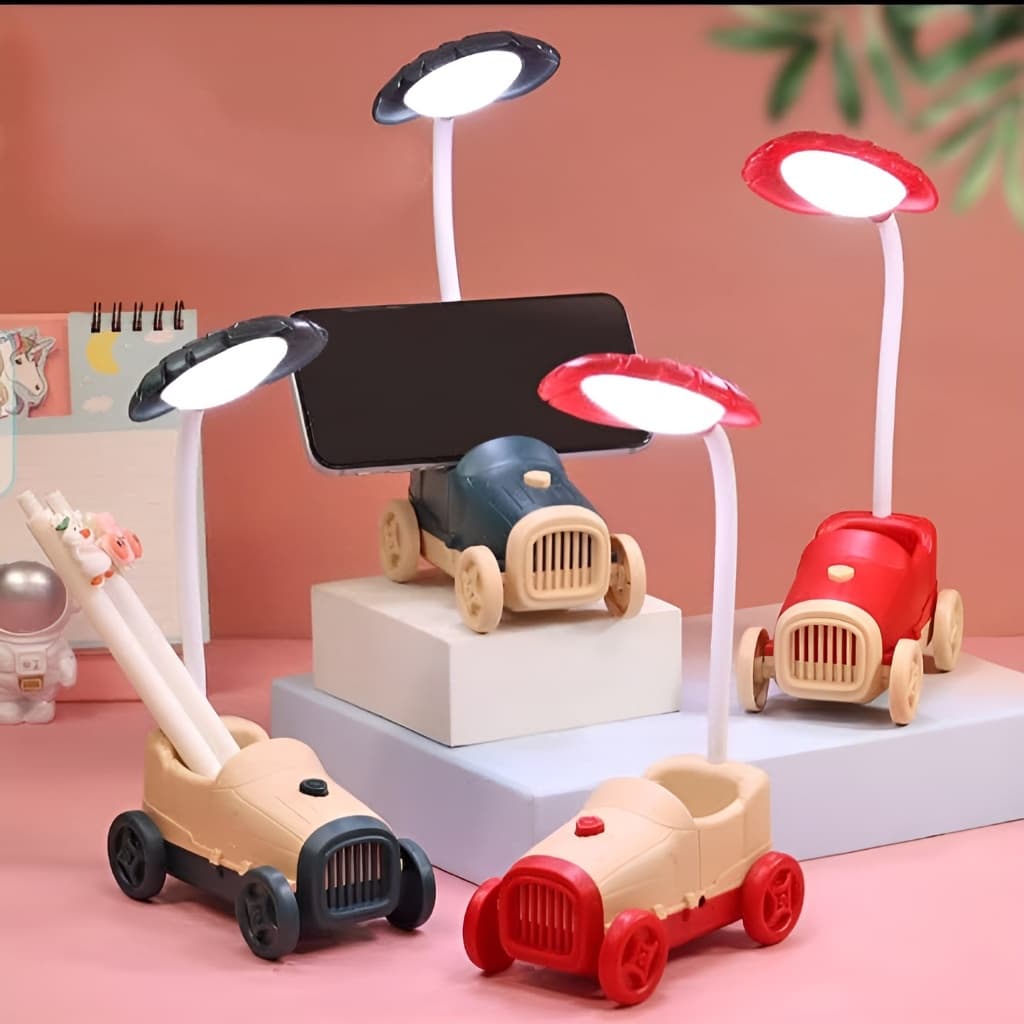 Luminária de Mesa com Forma de Carro Lelong/LE-5828 com Suporte para Caneta, Celular e outros