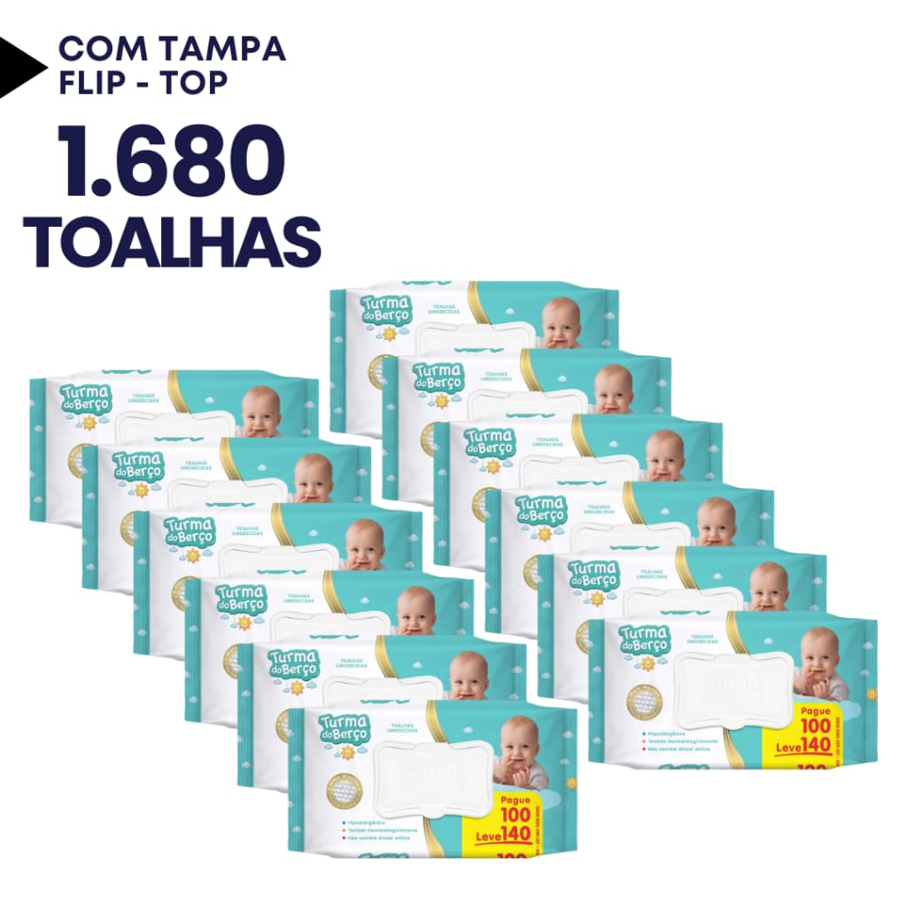 Kit 1680 Toalhinhas Umedecidas Turma do Berço Baby Lenn Lenços Toalhas Lencinhos Umedecidos