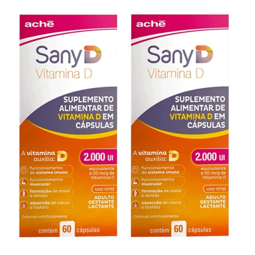 2 Un Suplemento Sany D 2000ui 60 Cápsulas Vitamina D