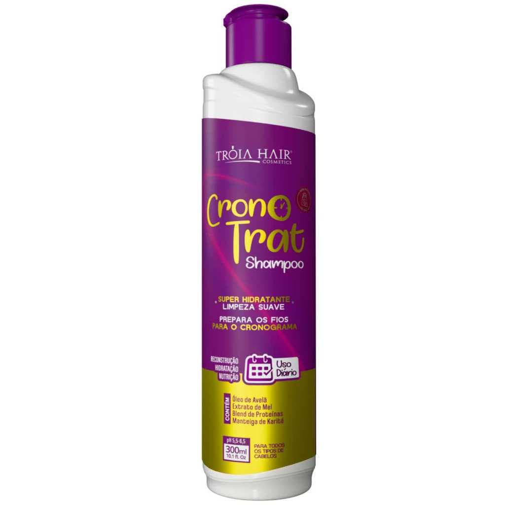 Shampoo Cronotrat Tróia Hair 300ml | Super Hidratante, Limpeza Suave e Proteção para Todos os Fios