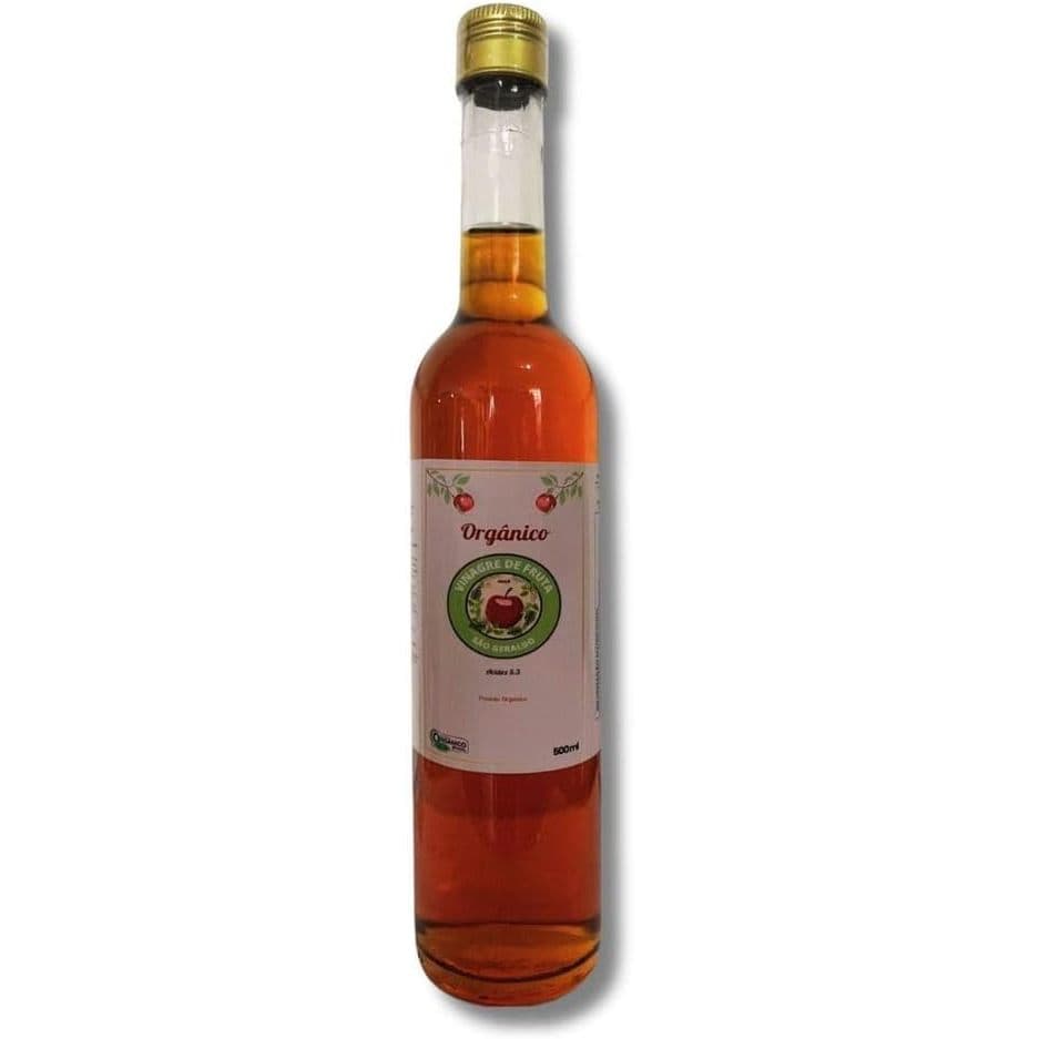 Vinagre de Maçã Orgânico500ml100%Puro e Natural Tampa Antioxidante Não Pasteurizado Garrafa de Vidro