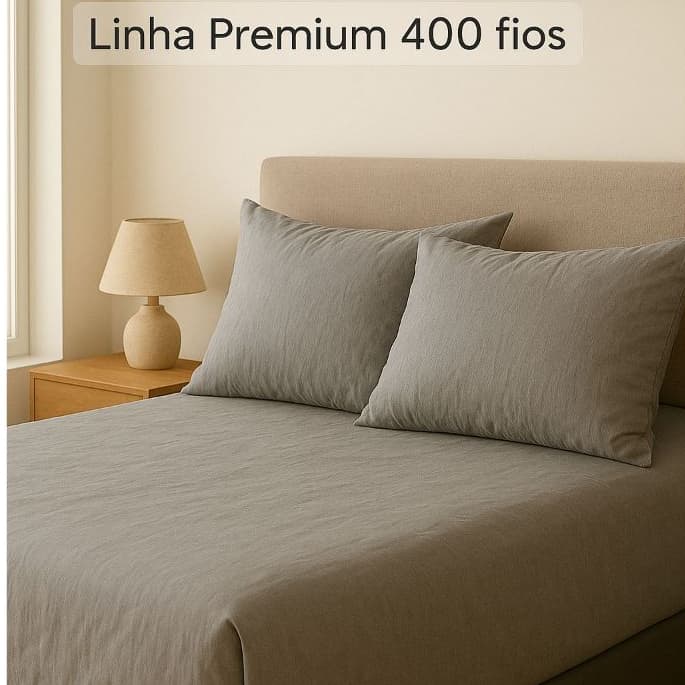 Jogo de Lençol 02 e 03 Peças Cama Solteiro, Cama Casal e Queen Percal 400 Fios