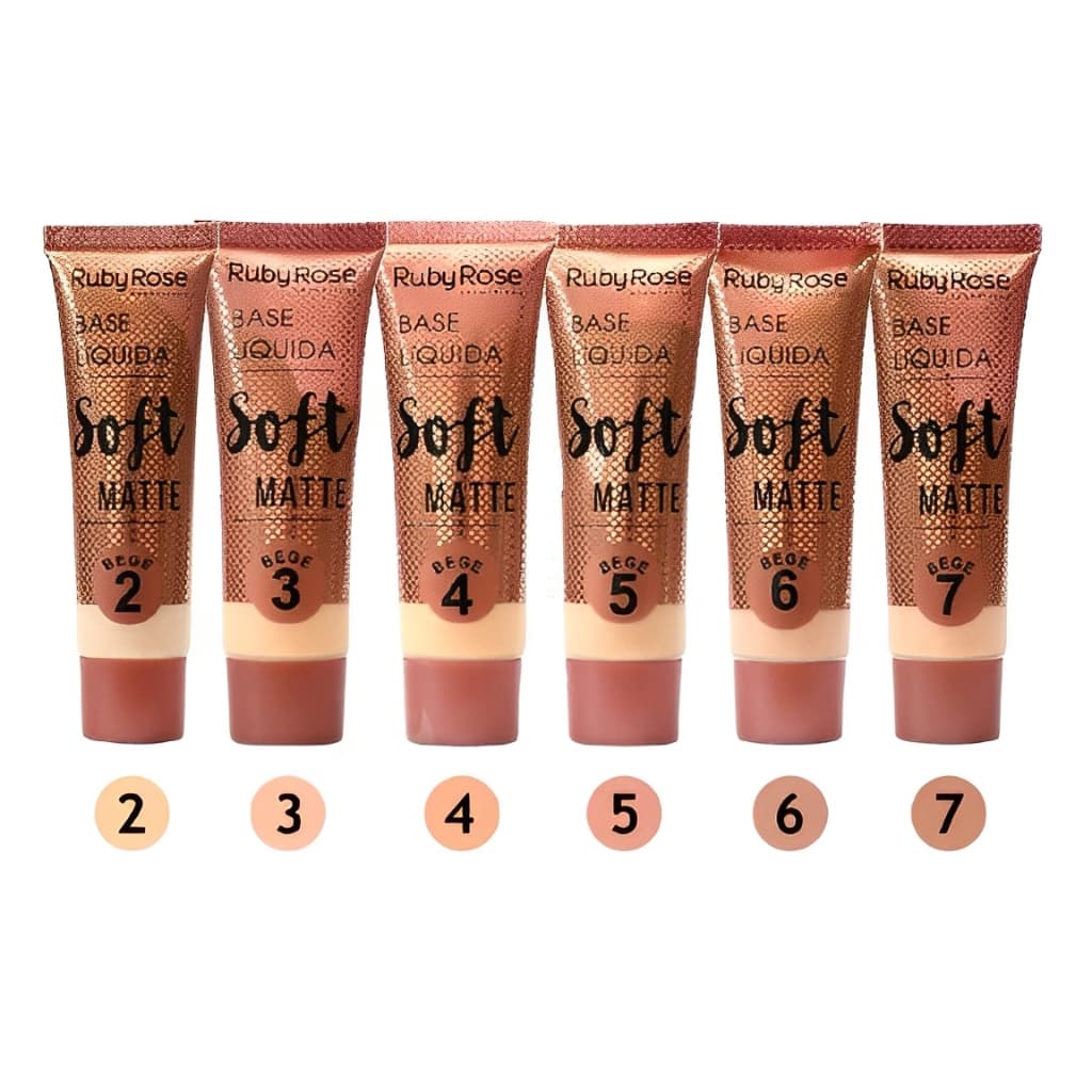 KIT 2 peças Base Líquida Soft Matte Bege Ruby Rose HB-8050
