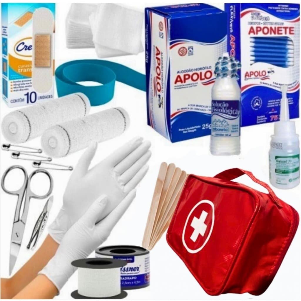 Kit De Primeiros Socorros para Emergência  -  Viagem  -  C/ Tesoura