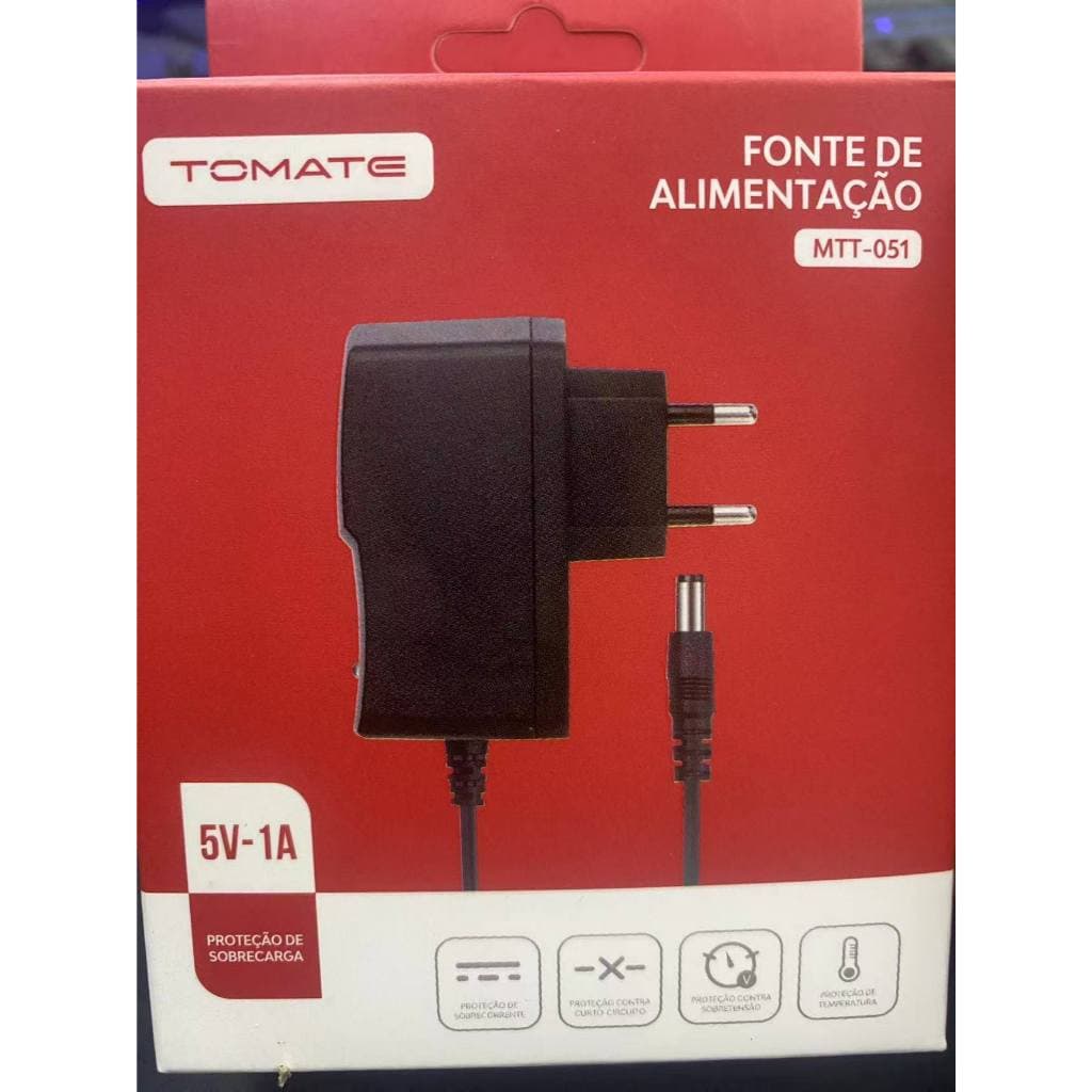 Fonte Estabilizada Chaveada Bivolt ,5v 1a P4 2,1mm Com Led Bivolt 5v 2a P4 Para
