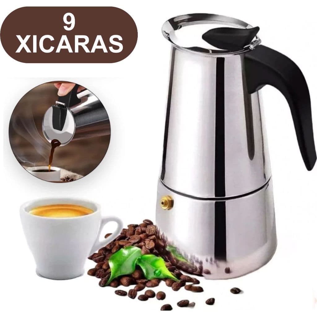 Cafeteira Italiana Expresso 450ml em Inox Para 9 Xícaras