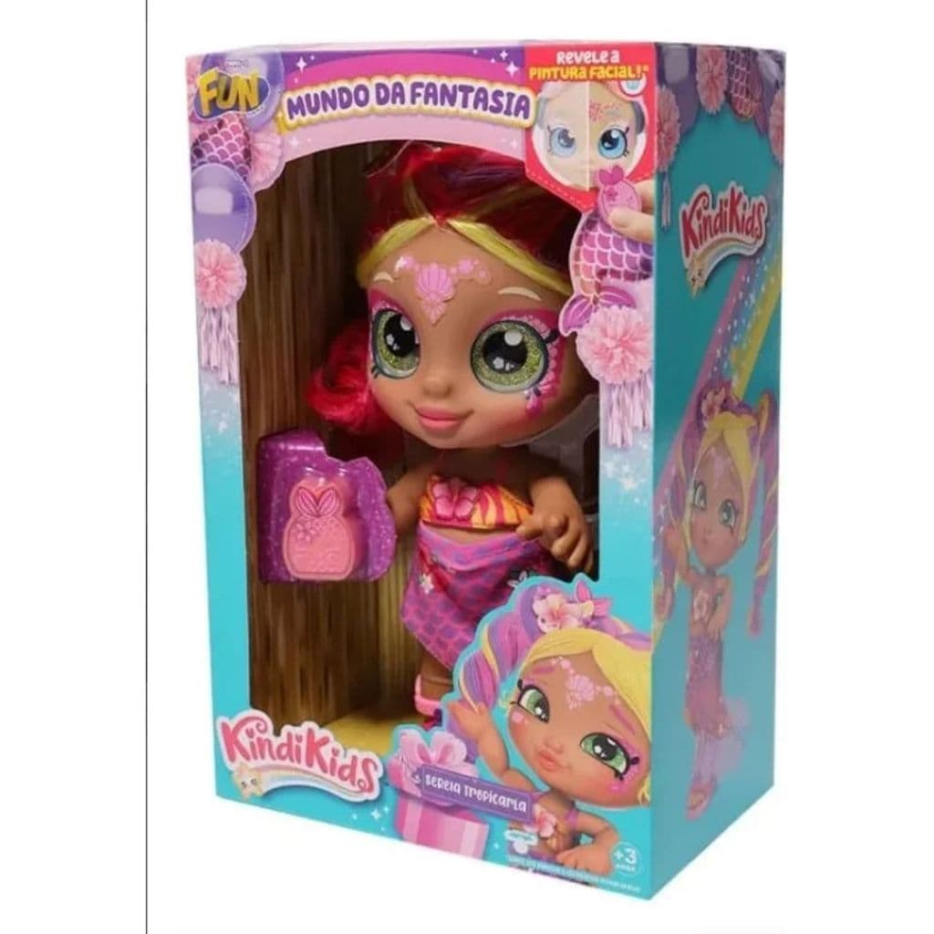 Boneca Sereia Tropicarla Articulada Revela Pintura Facial