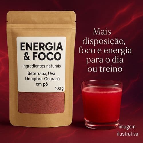 Suco Energético em Pó – Beterraba, Uva, Gengibre e Guaraná