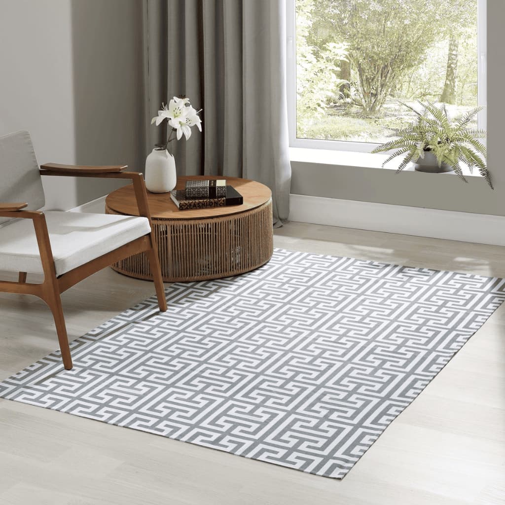 Tapete Jacquard para Sala Quarto Decorativo Antiderrapante Geométrico 1,00m x 1,30m