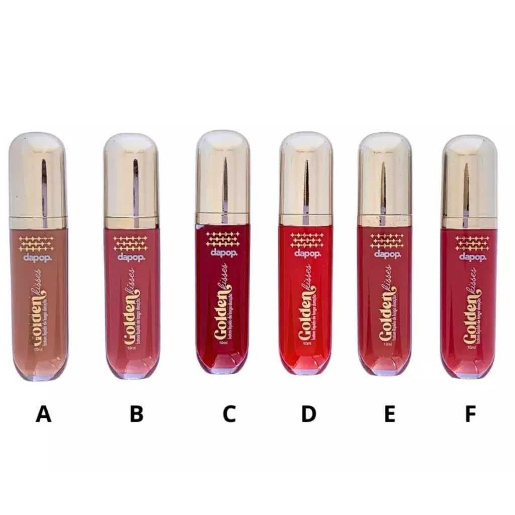 Batom Líquido Golden Matte – Dapop Efeito matte com reflexos dourados | Longa duração
