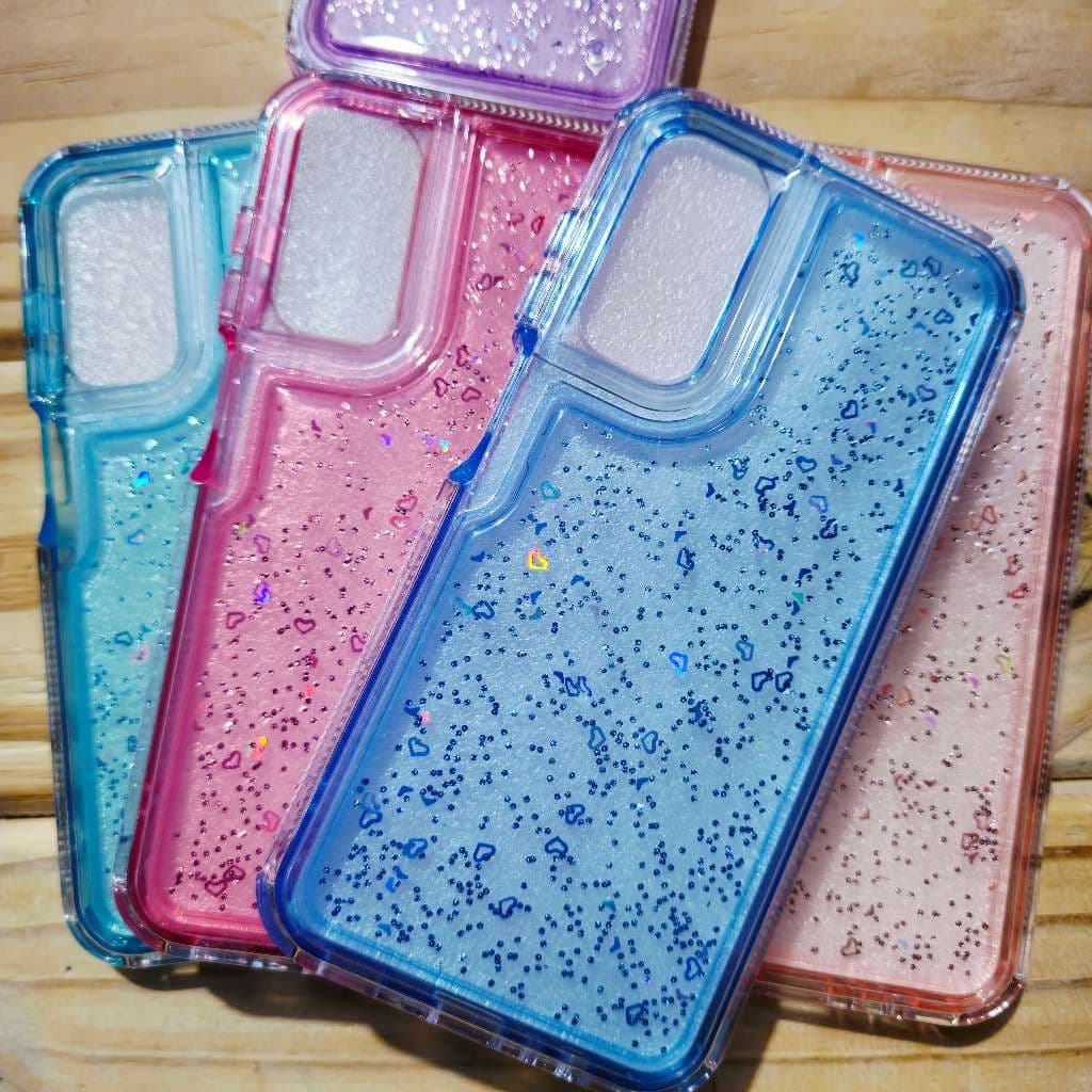 Capa capinha anti impacto silicone Com Brilho para Samsung A15 / Samsung A05 / Samsung M15 – Brilho de coração