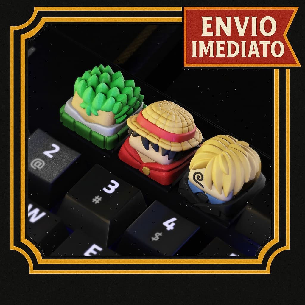 Keycap One Piece Tecla de teclado mecânico setup PC personalizado Luffy, Sanji, Zoro One Piece Anime