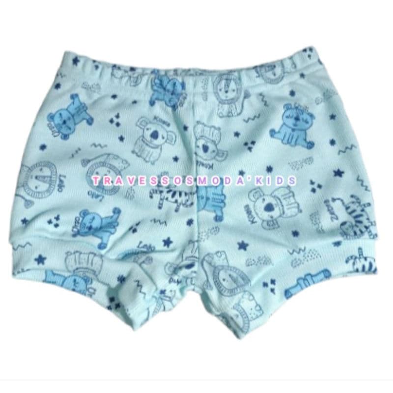 Kit shots infantil bebê menino 6 peças / shortinhos tapa fraldas para bebê menino