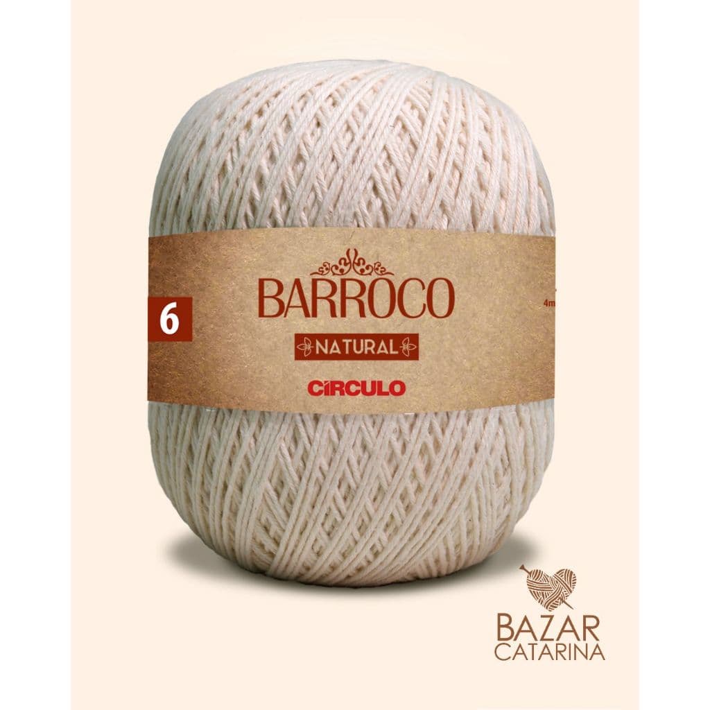 Fio Barbante Barroco Natural 6 700g para crochê da Círculo