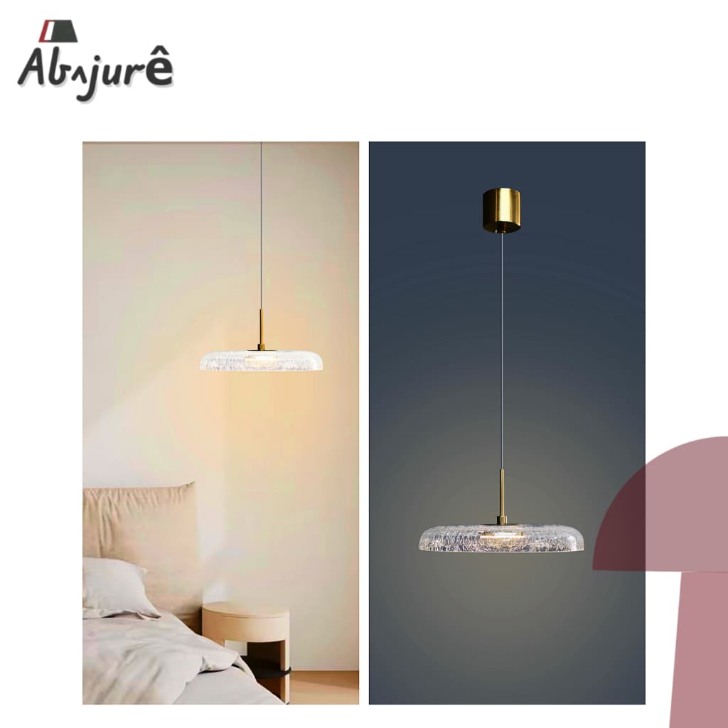 Luminária Pendente De Vidro Led Chapeu Chines Moderno LED 3 EM 1 CABO 2M 5W Lustre Lavabo Cabeceira