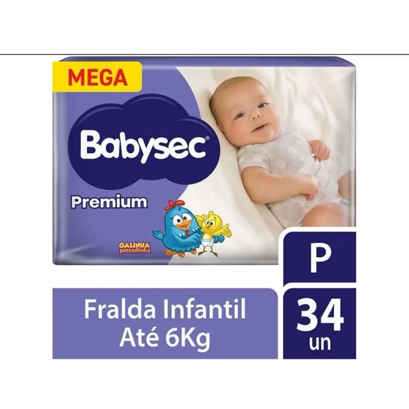 Kit 2 Fralda Babysec Premium Tamanhos Fraldas Descartáveis Validade 04/2028