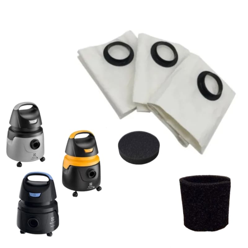 Saco + Filtro Para Aspirador de Pó Electrolux AWD01 A10N1 Com 3 Unidades