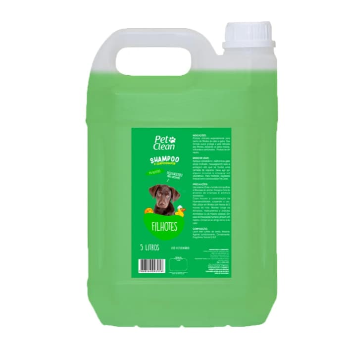 Shampoo Filhote 5 Litros Pet Shop Banho E Tosa , Pet Clean Para Cães e Gatos
