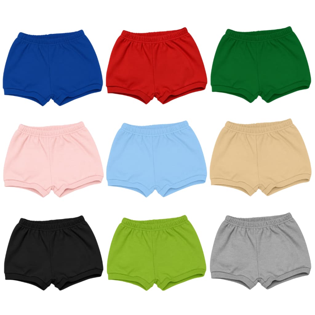 Short Tapa Fralda Bebe Unissex 100% Algodão Escolha o Tamanho e Cor