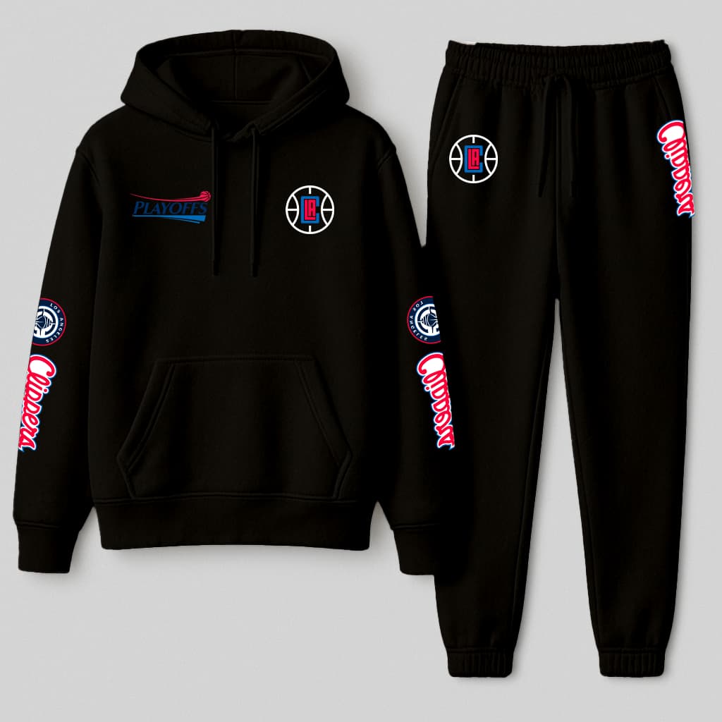 Kit Conjunto Moletom Canguru e calça moletom Com Capuz los angeles clippers basquete nbPersonalizado