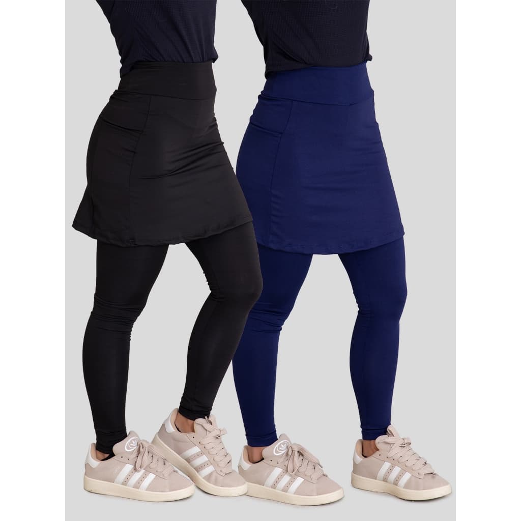 Kit com 2 Leggings Saia Femininas Evangelica com Bolsos Yoga Fitness
