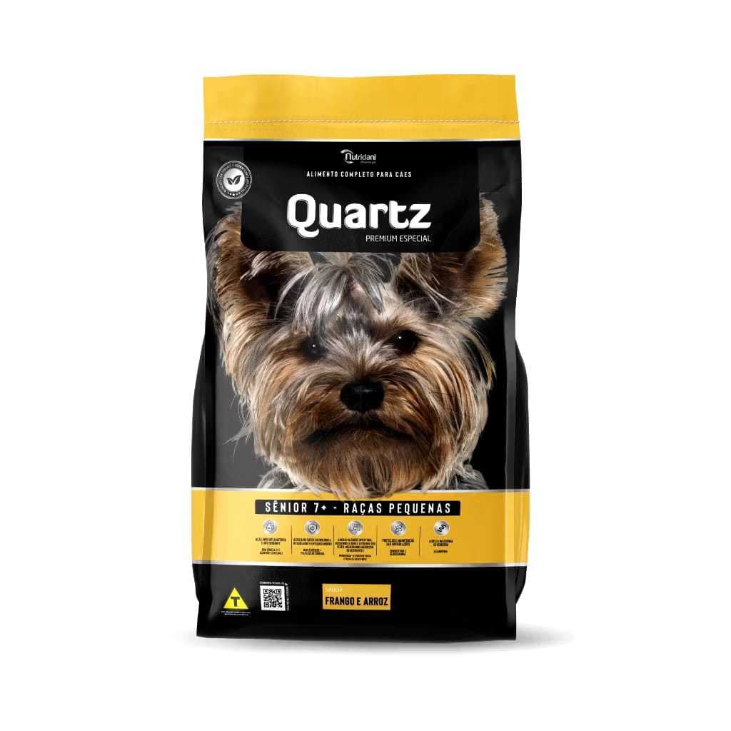 RAÇÃO PARA CACHORROS QUARTZ  PREMIUM ESPECIAL SENIOR 7+- RAÇAS PEQUENAS 10KG + brinde bifinho